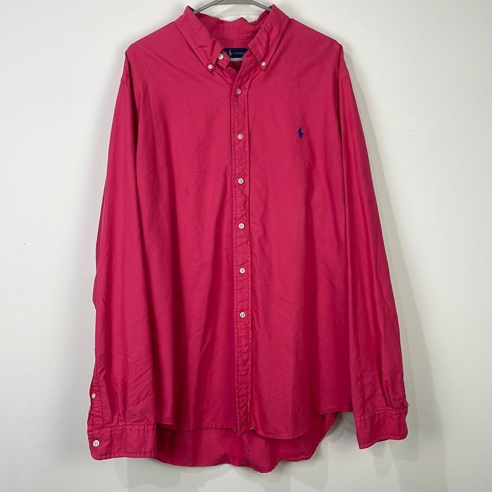 Ralph Lauren Men’s Classic Button Down Cotton Shirt XXL Pink